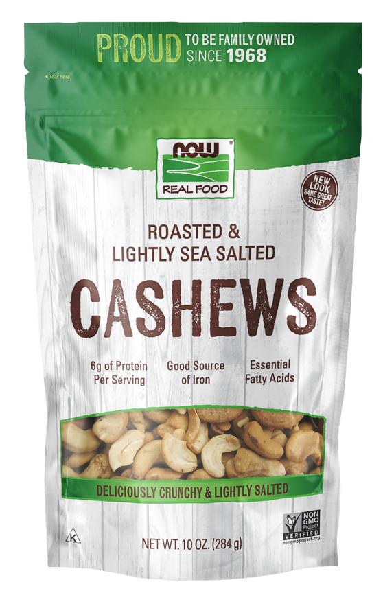 NOW Cashews, Roasted & Salted