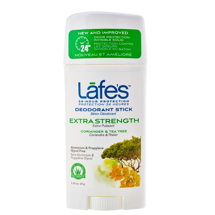 Lafes Deodorant Stick - Extra Strength Coriander + Tea Tree