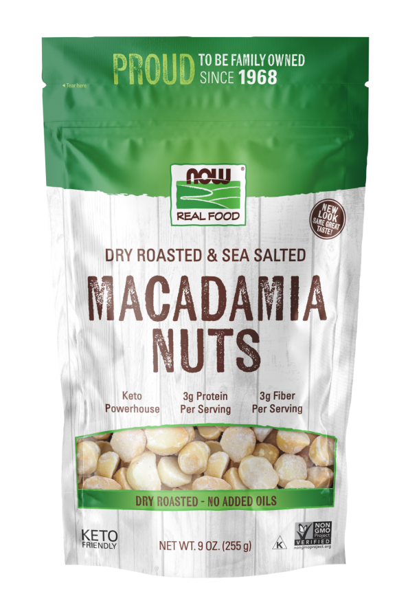 NOW Macadamia Nuts, Dry Roasted & Salted NOw