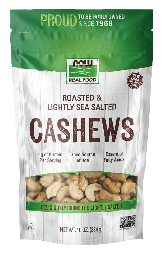 NOW Cashews, Roasted & Salted