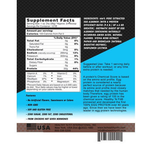 HEALTHY N FIT EGG PROTEIN - CHOCOLATE 12oz