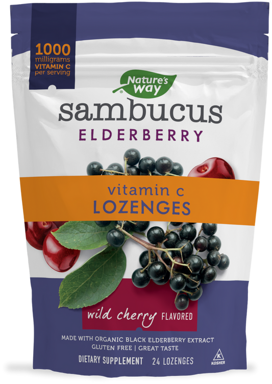 Sambucus Vitamin C Lozenges Wild Cherry