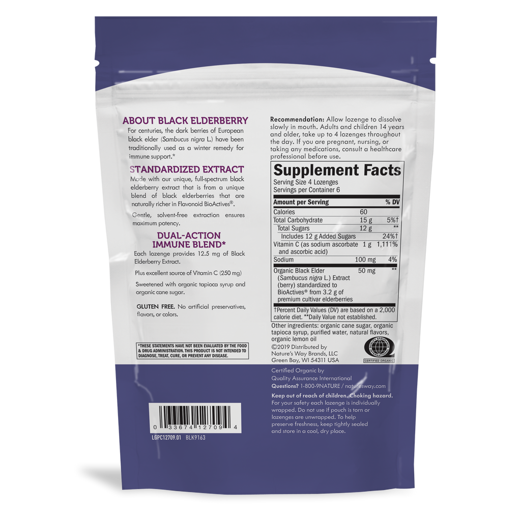 Sambucus Vitamin C Lozenges Wild Cherry