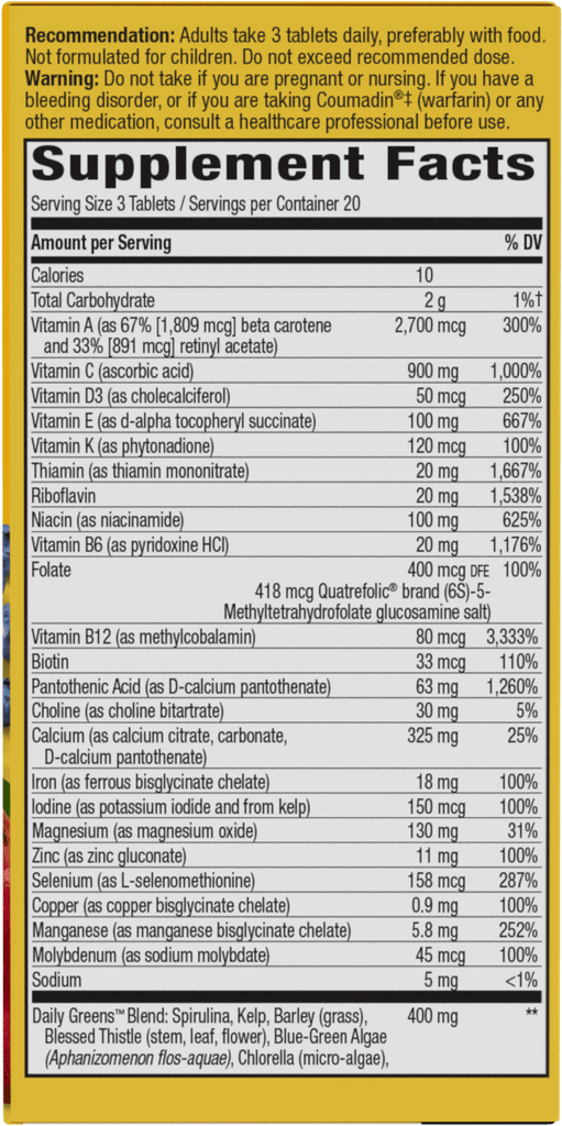 Alive!® Max3 Potency Multivitamin w/Iron