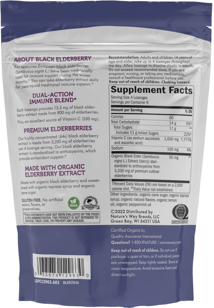 Sambucus Vitamin C Lozenges Wild Cherry