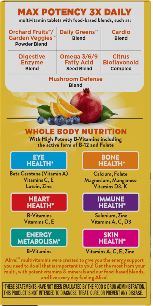 Alive!® Max3 Potency Multivitamin w/Iron
